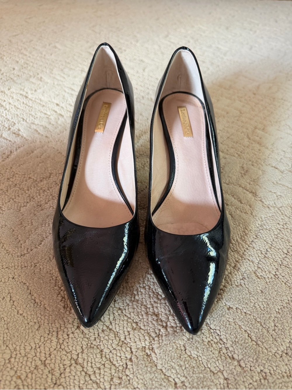 Louise et Cie Black Patent Leather Pointed Toe Pumps Size 11
